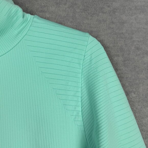 Athleta Plus 1X Flurry Blizzard Seamless Rib Turtleneck Wintergreen Mint - Picture 6 of 15